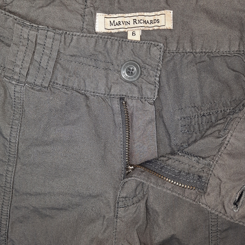 Marvin Richards Gray Khaki Crop Cargo Pant SZ 6 - Picture 9 of 13